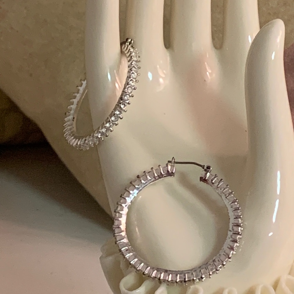 Macy’s CZ Circle Hoops - Picture 8 of 12